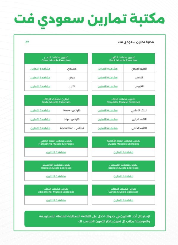 مكتبة تمارين سعودي فت للرجال في النادي